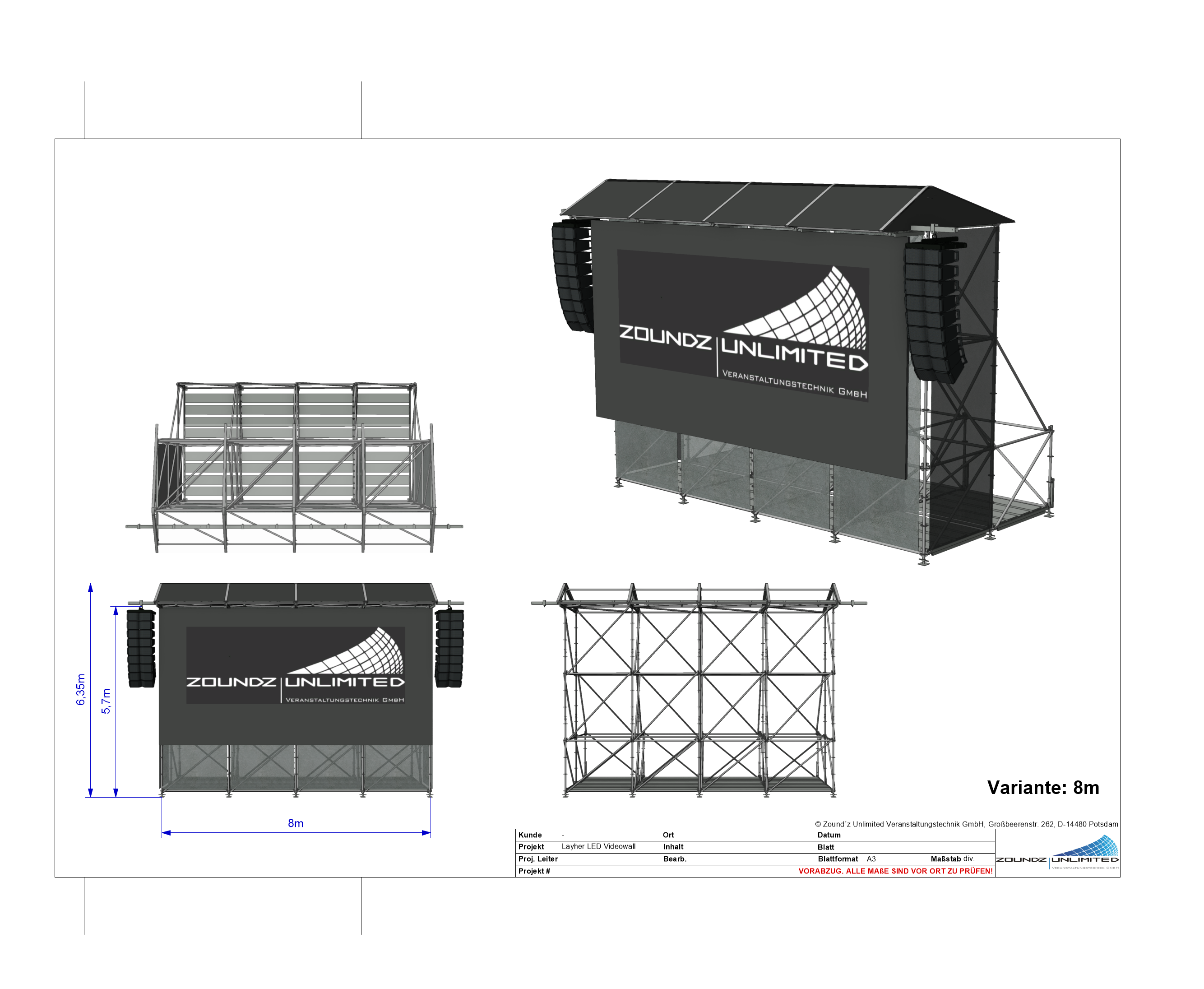 Variante 8m- Layher LED-Wand System Layher LED-Wand System