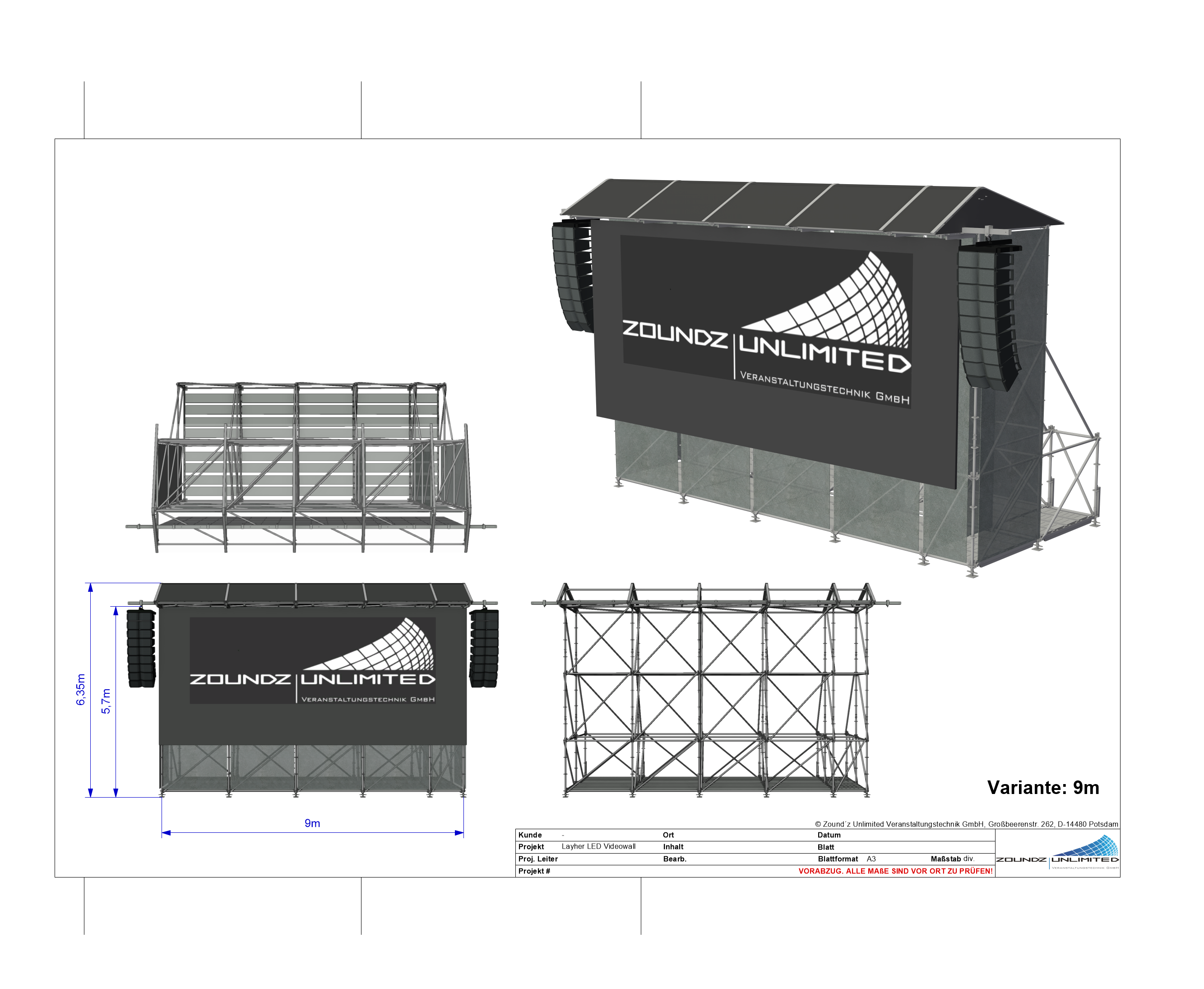 Variante 9m- Layher LED-Wand System Layher LED-Wand System